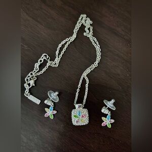 Napier silver necklace & earrings